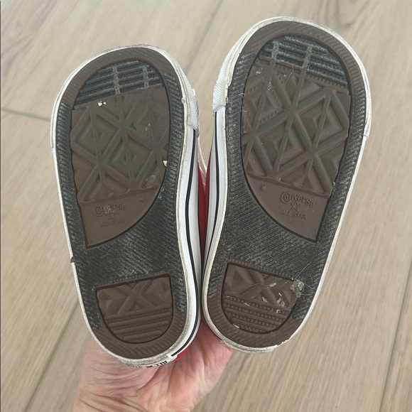 Converse Kids Red and White Sneakers - Picture 3 of 9